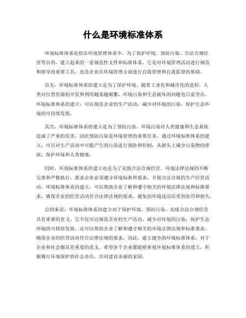 什么是环境标准体系