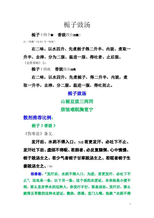 中医栀子豉汤