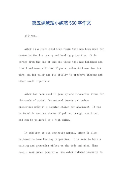 第五课琥珀小练笔550字作文
