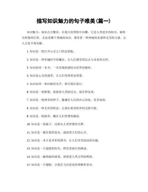 描写知识魅力的句子唯美(精选两篇)