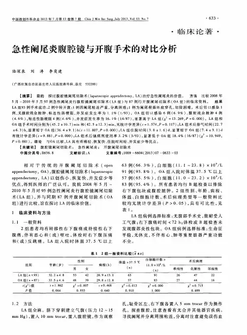 急性阑尾炎腹腔镜与开腹手术的对比分析