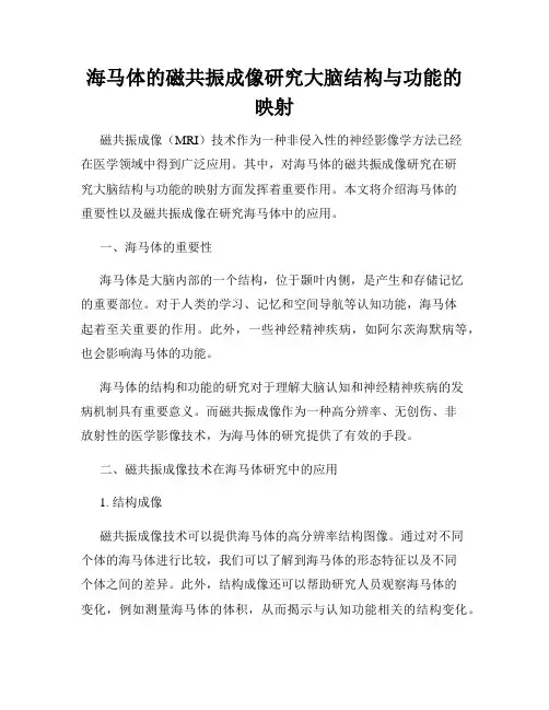 海马体的磁共振成像研究大脑结构与功能的映射