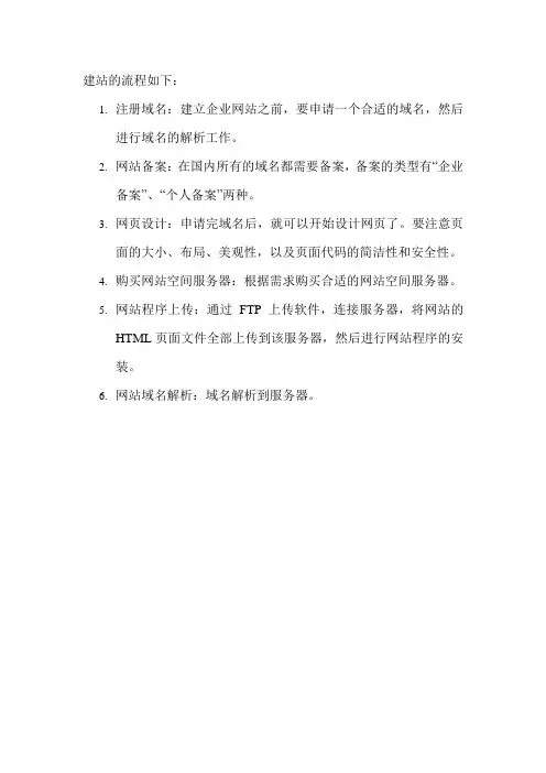 建站的流程