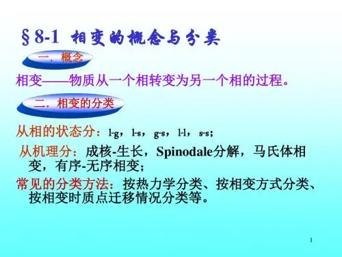 相变的概念与分类