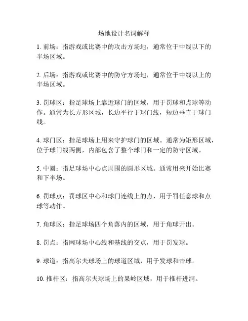 场地设计名词解释