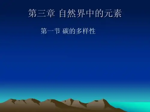 3.1 碳的多样性 PPT课件2