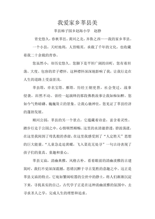 我爱家乡莘县美