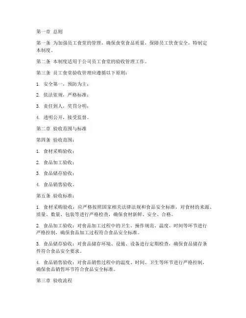 员工食堂验收管理制度