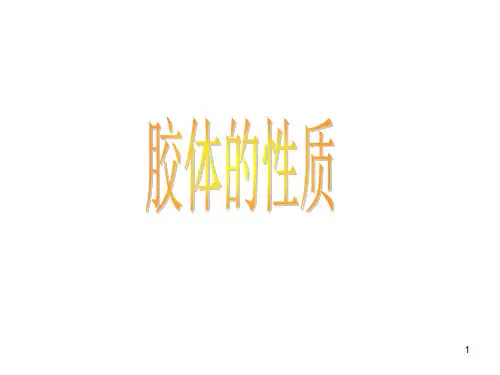 胶体的性质PPT课件