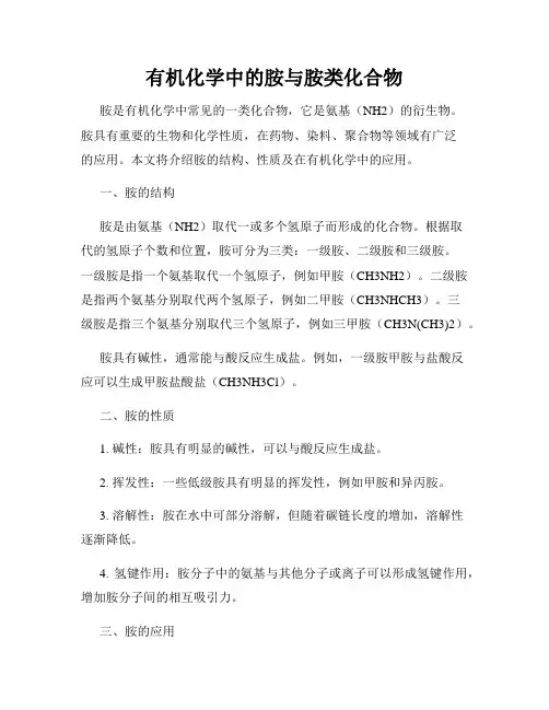有机化学中的胺与胺类化合物