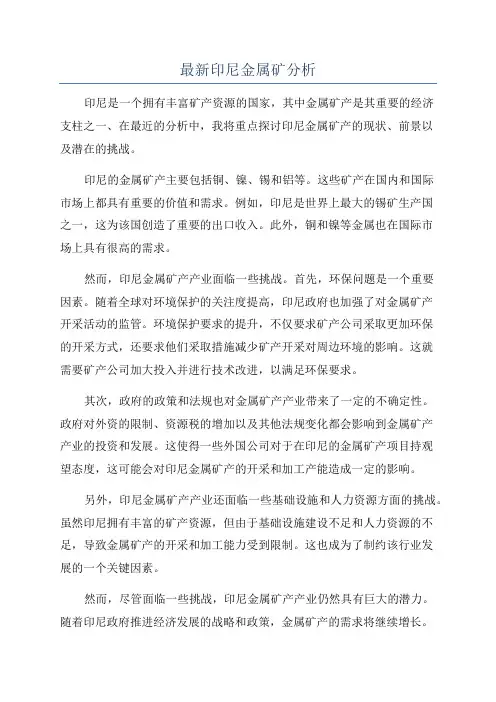 最新印尼金属矿分析
