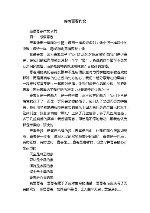 感悟青春作文9篇