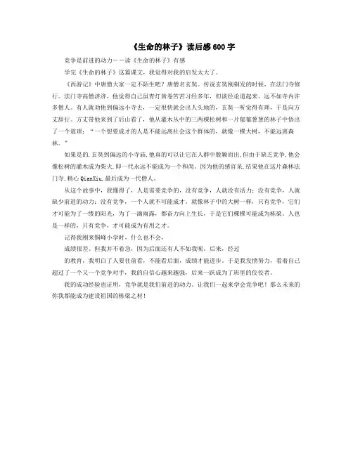 《生命的林子》读后感600字