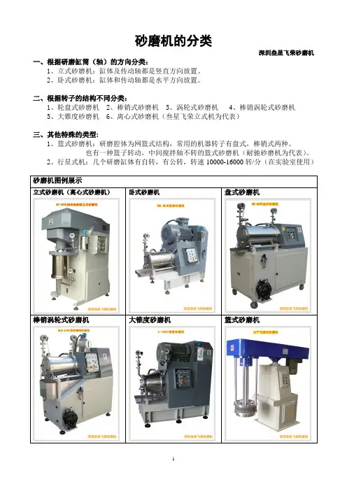 砂磨机的分类