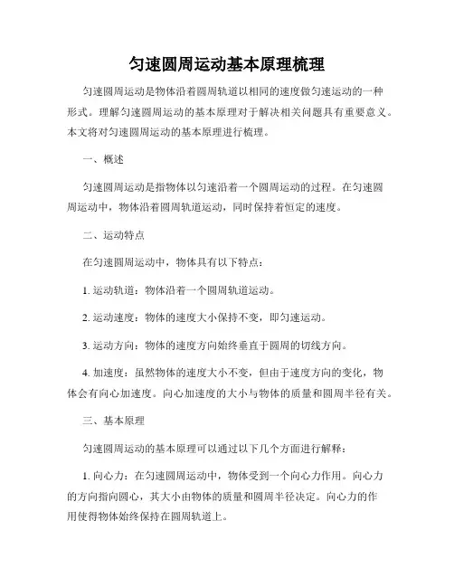 匀速圆周运动基本原理梳理