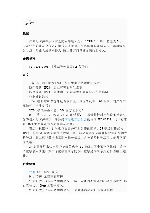防尘防水等级