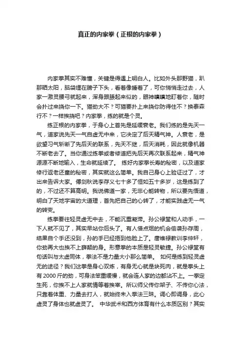 真正的内家拳（正根的内家拳）