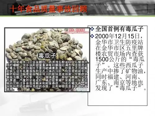 食品质量安全事故案例(ppt 59张)