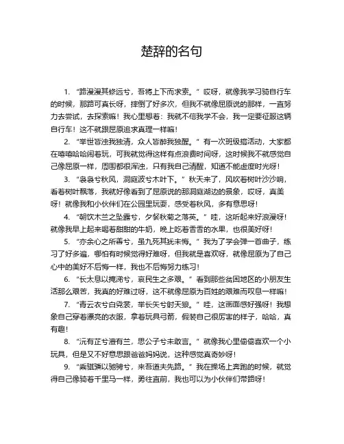 楚辞的名句