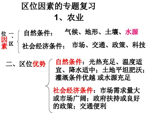 高一地理区位因素专题复习