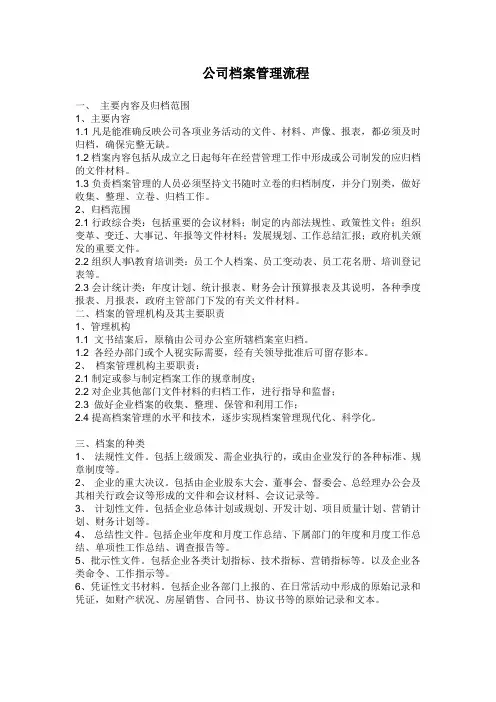 公司档案管理流程