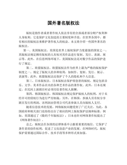 国外著名版权法