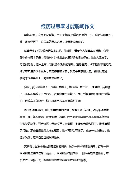 经历过愚笨才能聪明作文