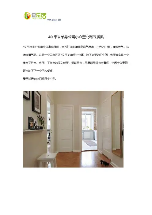 40平米单身公寓小户型北欧气质风