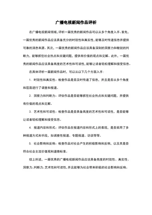 广播电视新闻作品评析