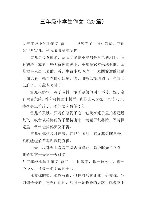 三年级小学生作文(20篇)
