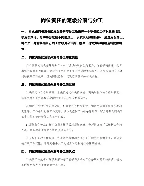 岗位责任的逐级分解与分工