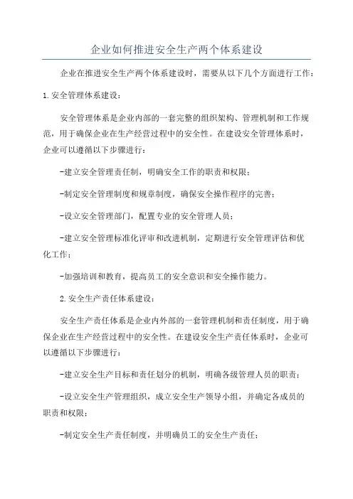 企业如何推进安全生产两个体系建设