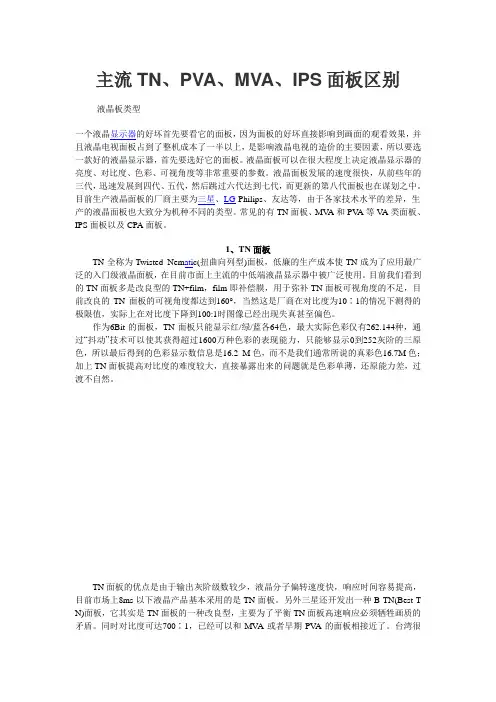 显示屏面板介绍