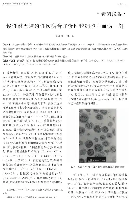 慢性淋巴增殖性疾病合并慢性粒细胞白血病一例