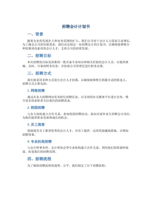 招聘会计计划书
