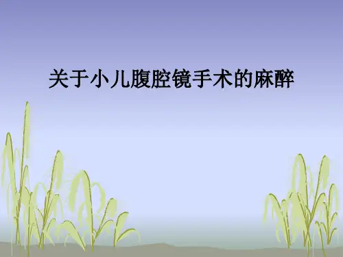 关于小儿腹腔镜手术的麻醉ppt课件