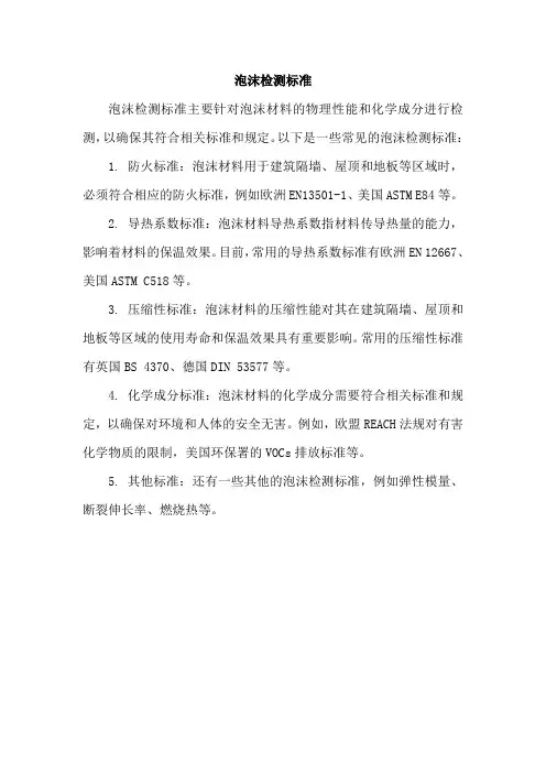 泡沫检测标准