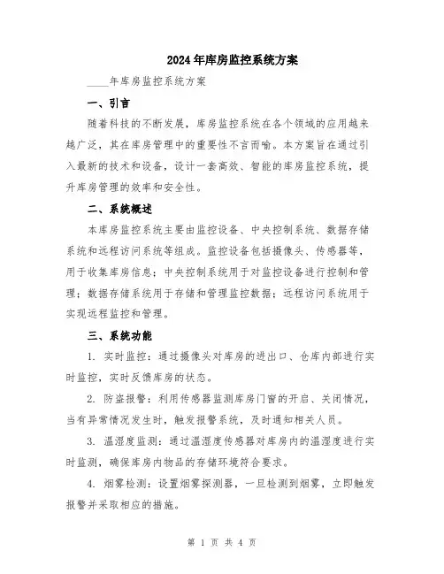 2024年库房监控系统方案