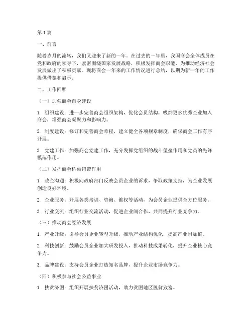 商会年终总结范文模板(3篇)