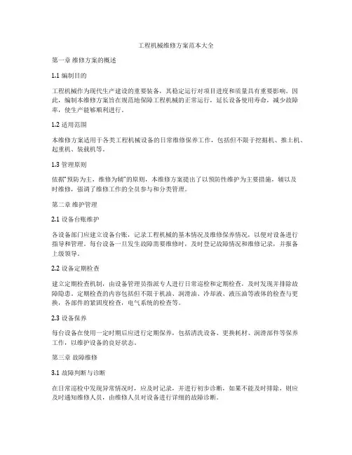 工程机械维修方案范本大全