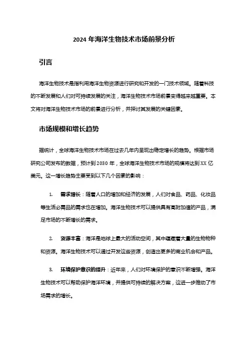 2024年海洋生物技术市场前景分析