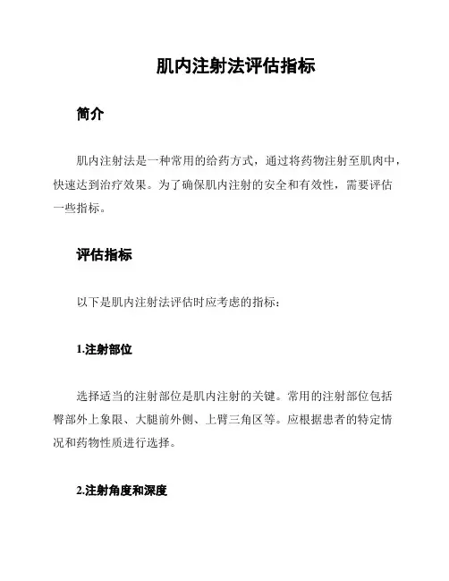 肌内注射法评估指标