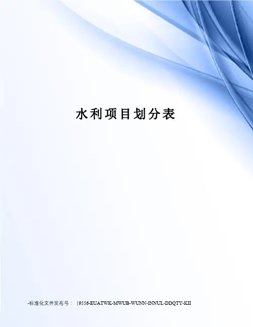 水利项目划分表