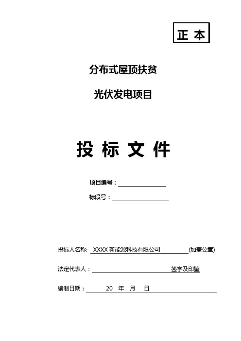 光伏扶贫投标文件(技术部分)