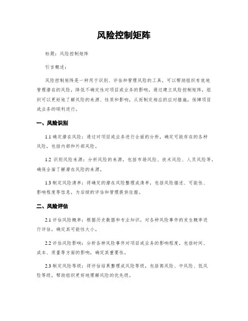 风险控制矩阵