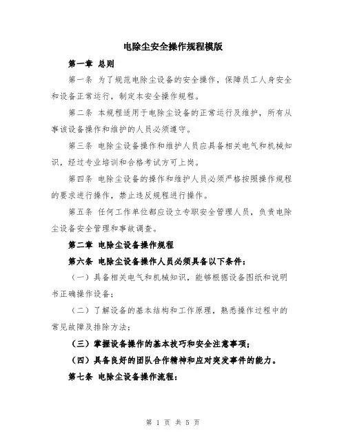 电除尘安全操作规程模版