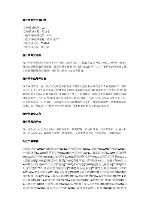 2020年考研专业简介之统计学[020208]