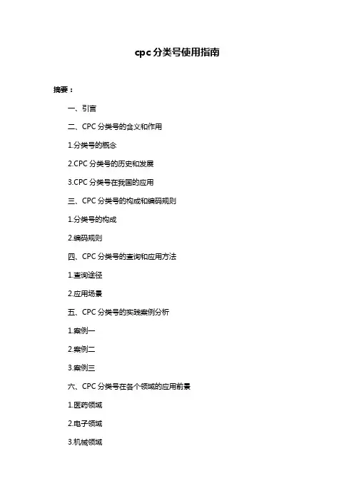cpc分类号使用指南