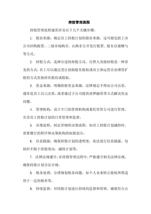 持股管理流程