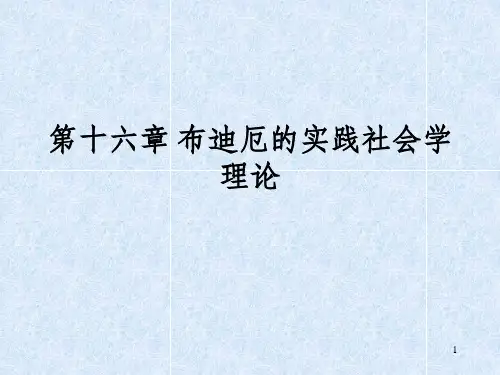 第十一讲 布迪厄的实践社会学理论